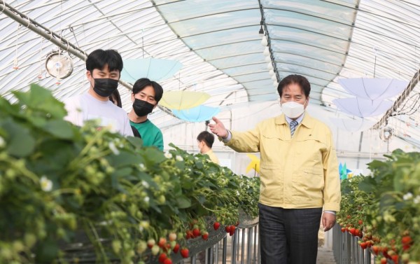 27일 청년 농가 격려 방문(쌍둥이딸기체험농원).JPG