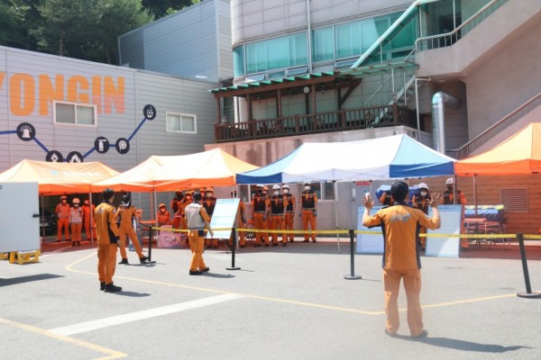 긴급구조통제단 불시가동 훈련중인 용인소방서.JPG